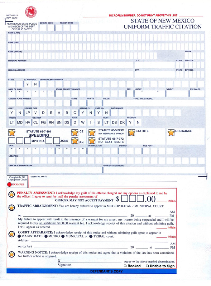 New Mexico Traffic Ticket Explained